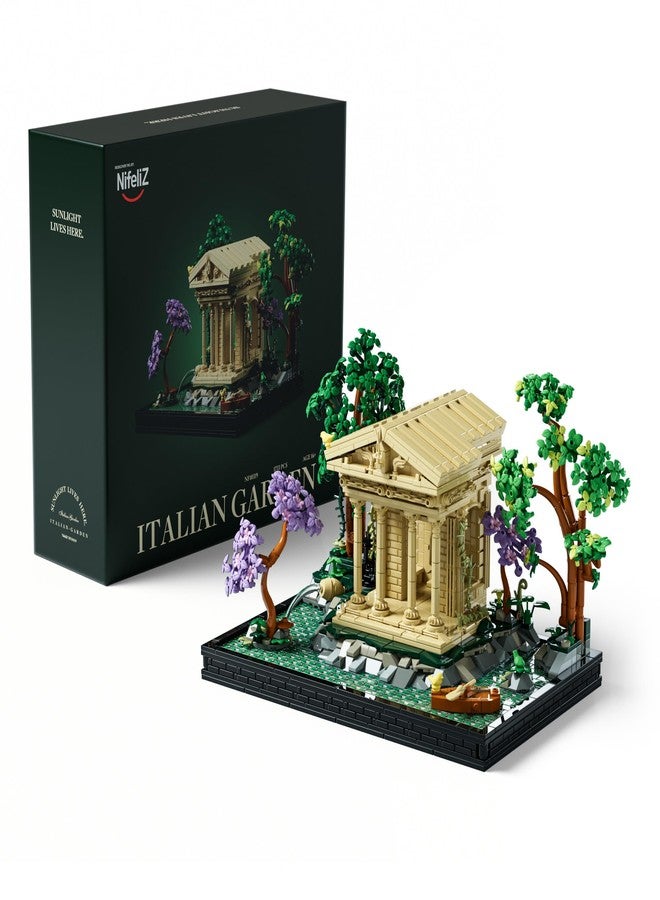 Nifeliz Italian Garden Building Set, a Roman-Inspired Display Model for Home or Office, Thoughtful Gift for Those Who Value Atmosphere and Culture (1,733PCS, NF10319) - Image 1